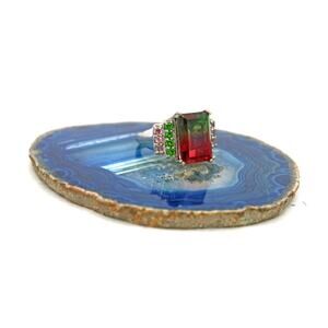 Sterling Silver Watermelon Tourmaline Ring